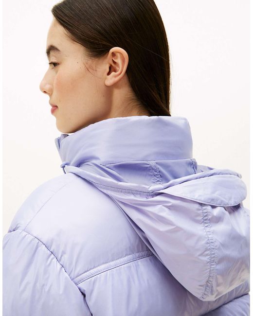 Tommy Hilfiger Blue – glänzende, verstaubare pufferjacke