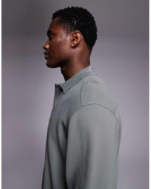 Boss Gray Passerby Tonal Logo Sleeve Pique Polo Slim Fit Mid for men