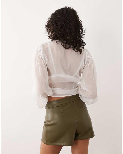 ASOS Natural Pu Mid Rise Shorts