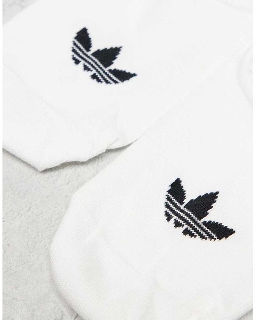 Adidas Originals White Adicolor Trefoil 3 Pack No Show Socks