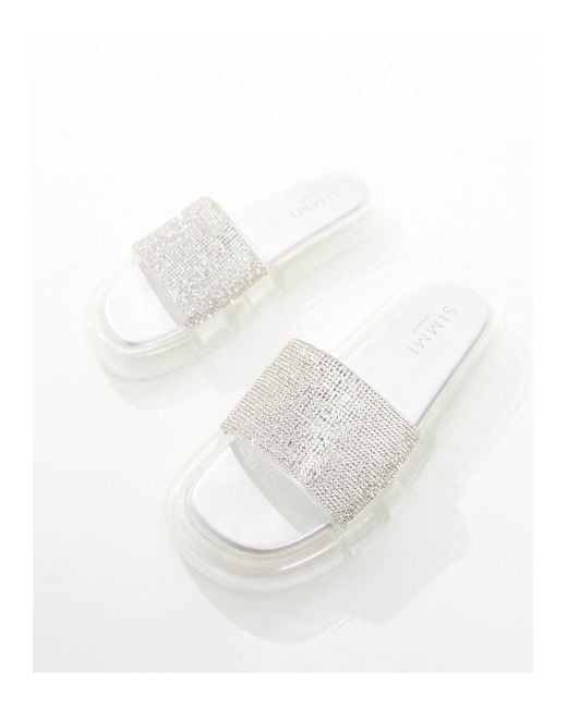 Simmi london - fan - sandales plates à tige ornementée - argenté SIMMI en coloris White