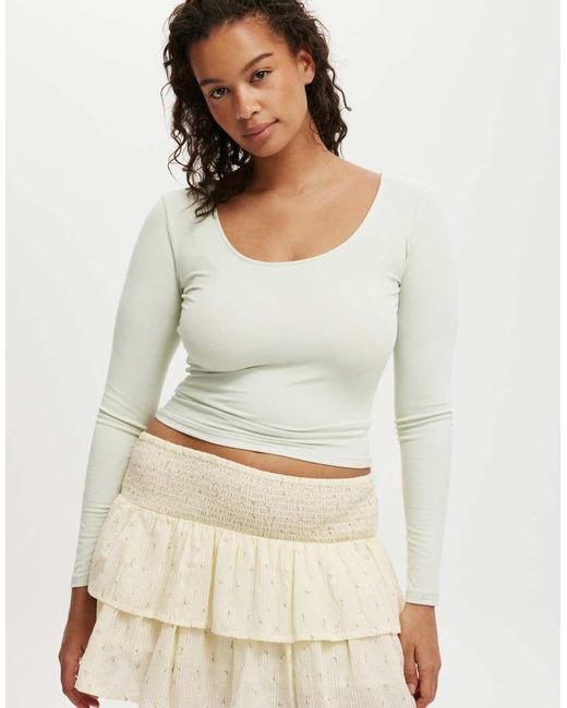 Cotton On Natural Sunday Scoop Long Sleeve