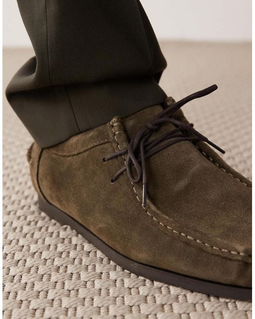 Chaussures à lacets en daim - kaki Mango pour homme en coloris Brown