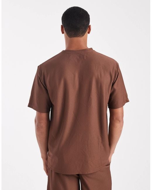 T-shirt oversize plissé d'ensemble - marron Only & Sons pour homme en coloris Brown