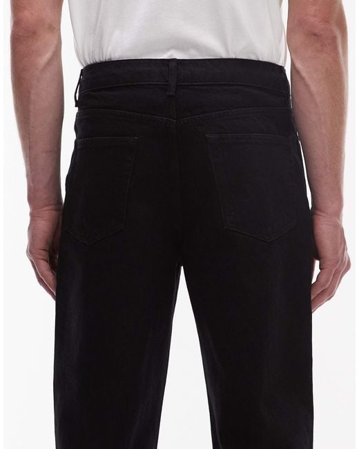 TOPMAN Men's Gray Rigid baggy Jeans