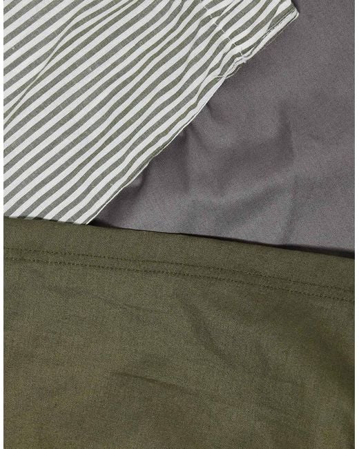 Jack & Jones Gray 3 Pack Stripe Woven Boxers for men