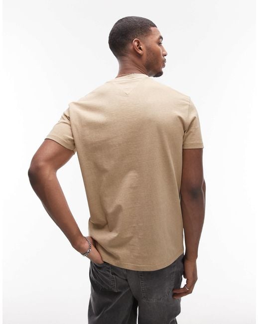 Tommy Hilfiger Natural Varsity Graphic Chest Logo T-Shirt for men