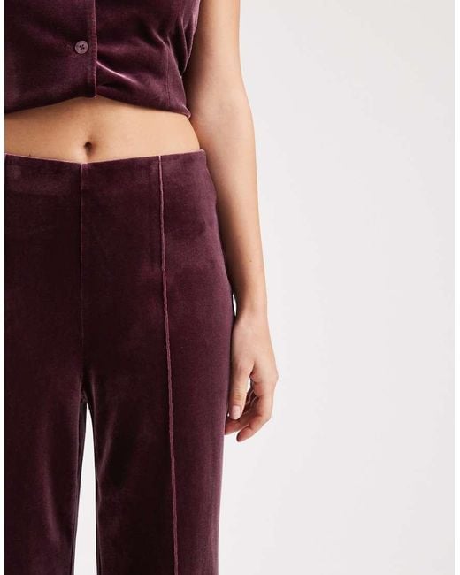 Vero Moda Purple Seam Front Tailored Velvet Trouser Co-Ord