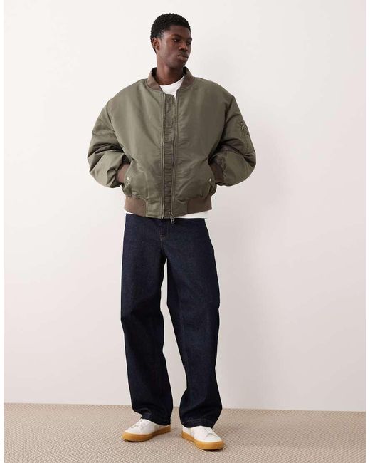 ASOS Oversized Bomberjack in het Green voor heren