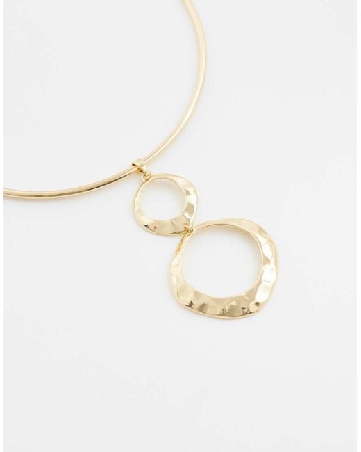 ASOS Metallic Torque Choker With Circular Hammered Pendants