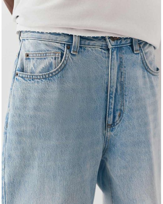 Pull&Bear Blue Baggy Jeans for men