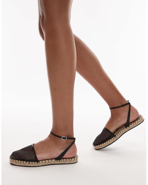 TOPSHOP Brown Hailey Two Part Espadrilles