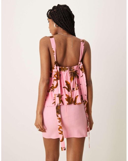 ASOS Pink Double Layer Mini Dress