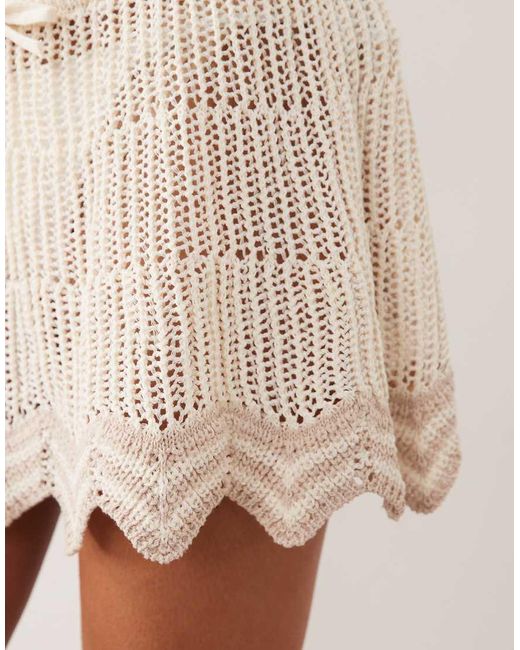Miss Selfridge Natural Open Stitch Skirt Co-ord