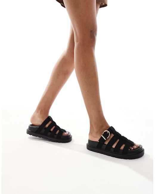Mules style spartiates à semelle chunky New Look en coloris Black