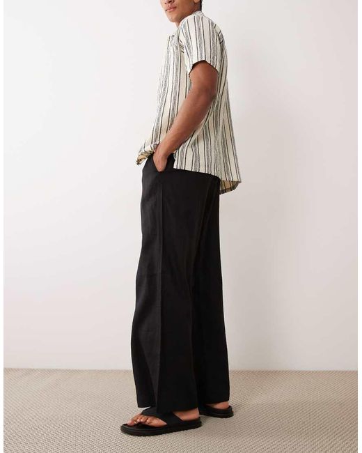 ARKET Black Linen Blend Trousers for men