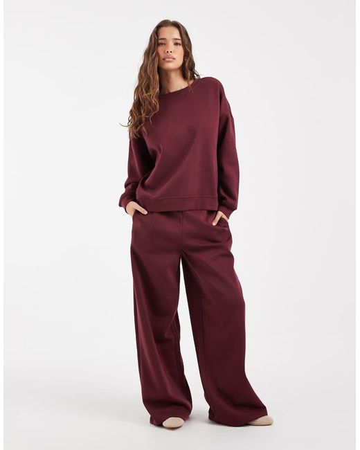 Pieces Red Oversized Sweatshirt Co-ord