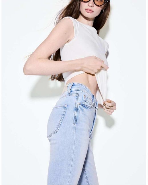 Stradivarius Blue D07 High-Waist Skinny Jeans
