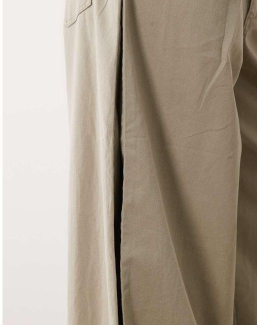 ASOS Natural Barrel Pants With Side Panel Detail