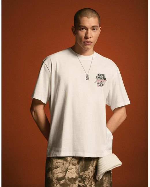 Bershka Brown Short Sleeve Print T-shirt for men