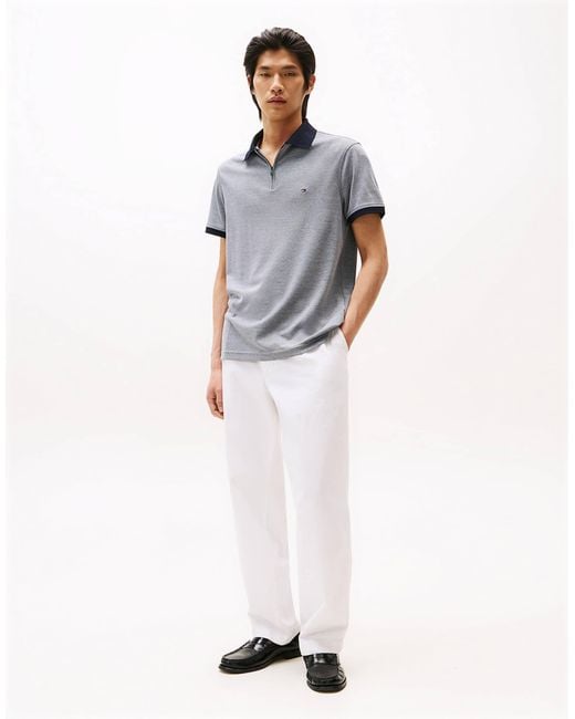 Tommy Hilfiger – performance – oxford-poloshirt in Gray für Herren