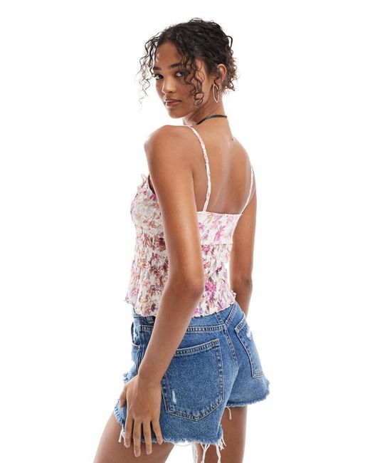 ASOS White Mix & Match Ruffle Split Front Cami