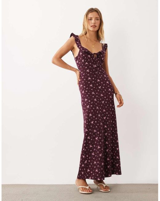 Miss Selfridge Red Cami Ruffle Maxi Dress