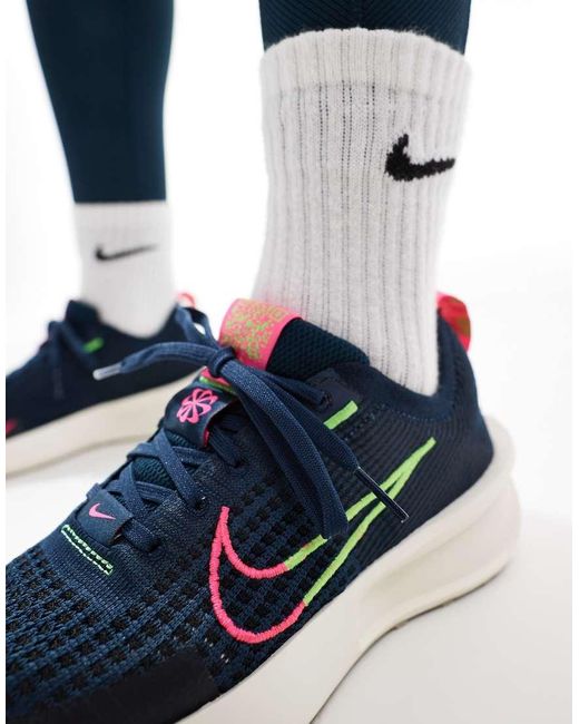 Zapatillas De Deporte Y Blancas Interact Run De Nike de color Blue