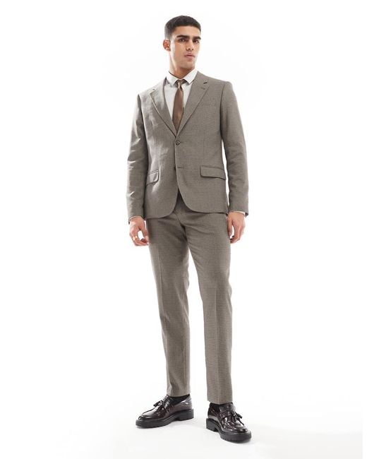 River Island Gray Single Breasted Suit Jacket for men