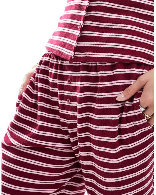 ASOS Gestreepte Broek Met Wijde Pijpen in het Red