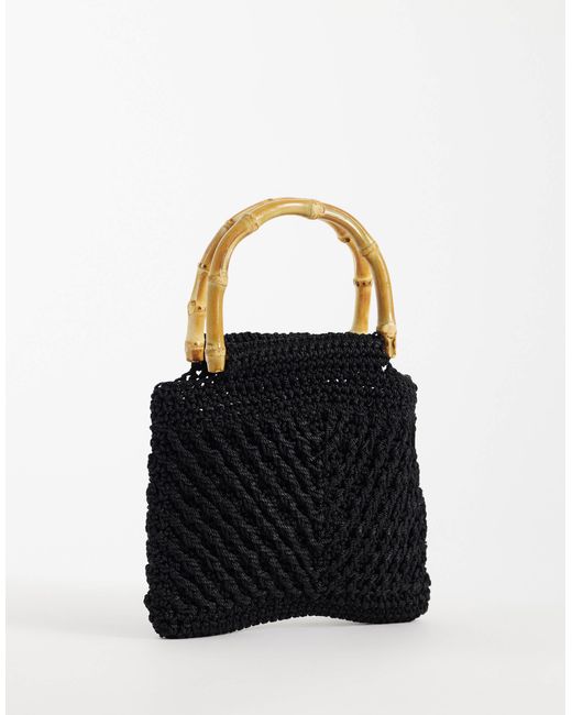 Mango Black Knitted Handbag