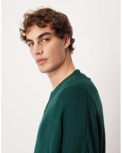 ASOS – kastiger strickpullover in Green für Herren