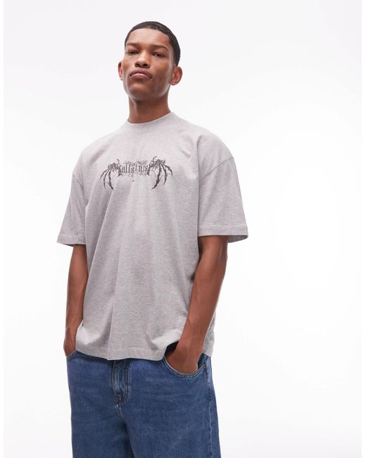 AllSaints Gray Angelic Ss T-shirt for men