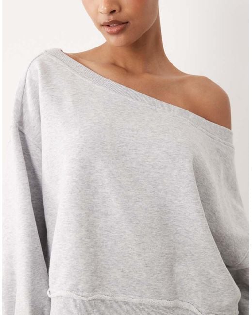 Cotton On White Off Shoulder Sweatshirt