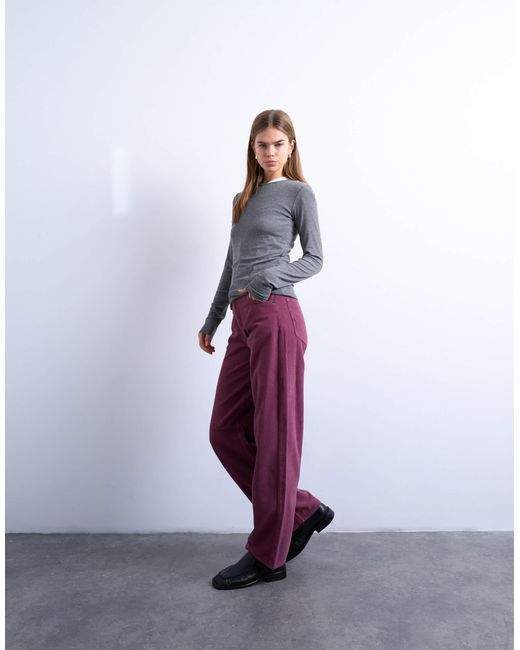 TOPSHOP Purple – barrel-leg-jeans aus cord