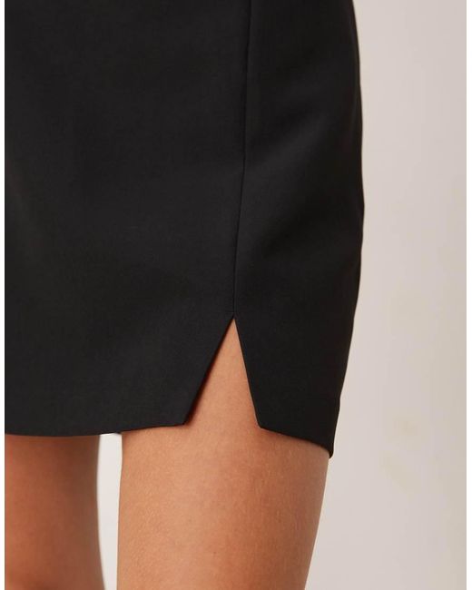 Vila Natural Notch Detail Mini Skirt