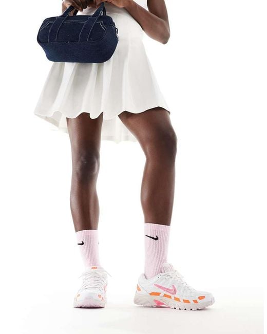 Nike White P-6000 And Pink Trainers