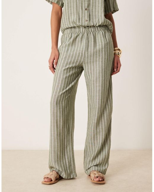 Pantalon d'ensemble ample à rayures - sauge Jdy en coloris Natural