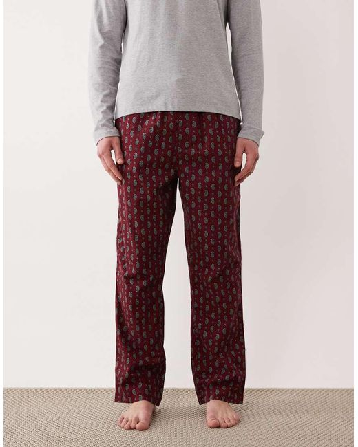 Gant Red Flannel Paisley Pajama Pants for men