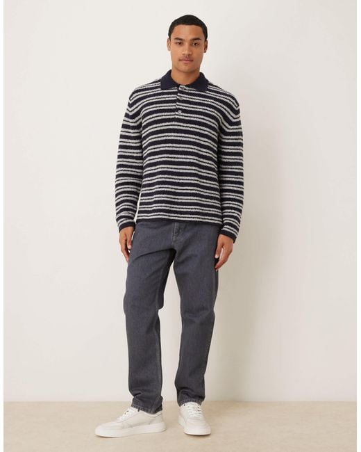ARKET Multicolor Half Button Oversized Polo Sweater for men