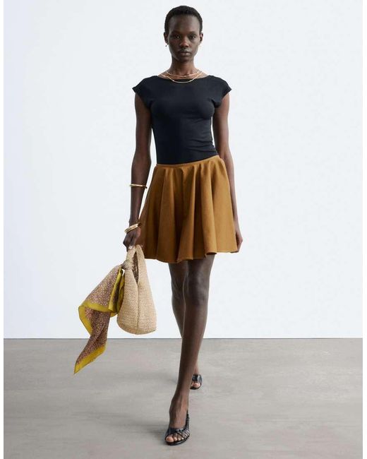 & Other Stories Black Slim Fit Slinky Top