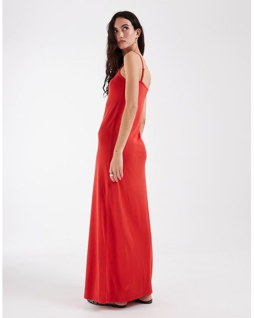 ASOS Red Modal Blend Slip Dress