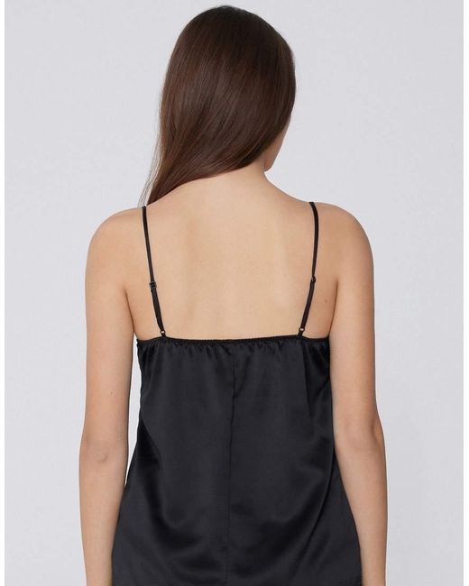 Tezenis Black Camisole With Narrow Shoulder Straps
