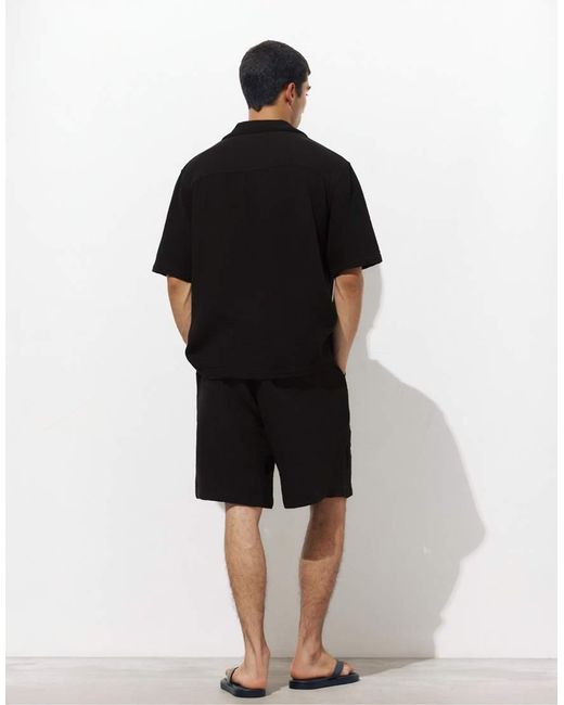 Pull&Bear Black Bermuda Short Sweatpants for men