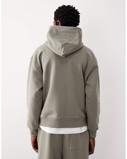 ASOS COLLECTIVE Gray Oversized Super Heavyweight Hoodie for men