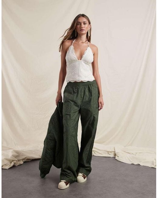 adidas Originals x ASOS Green Embroidered Track Pants