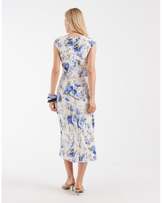 & Other Stories Gray Boat Neck Midi Dress