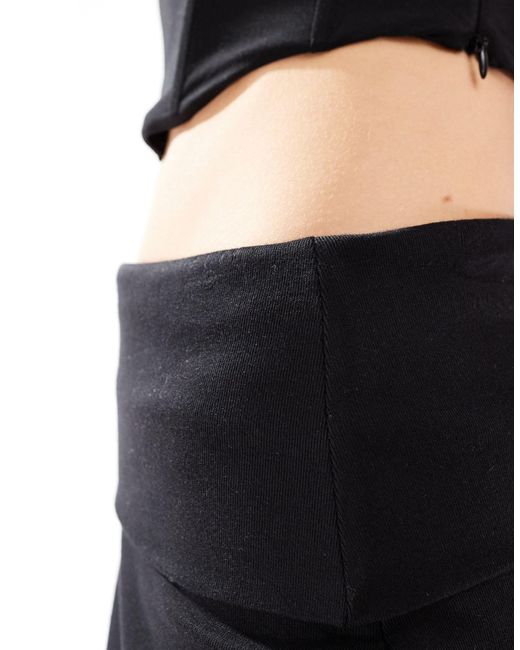 Bershka Black Fold Over Waistband Mini Skirt