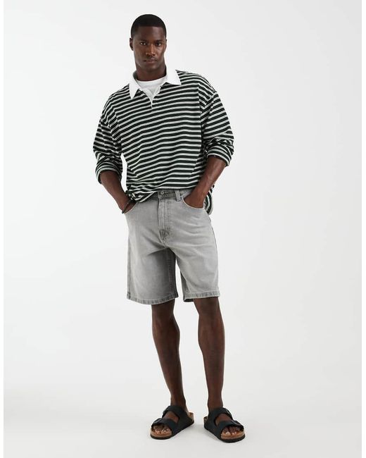 Hollister Gray baggy Denim Shorts for men