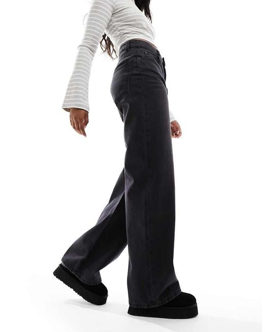 ASOS Black Wide Leg Dad Jeans